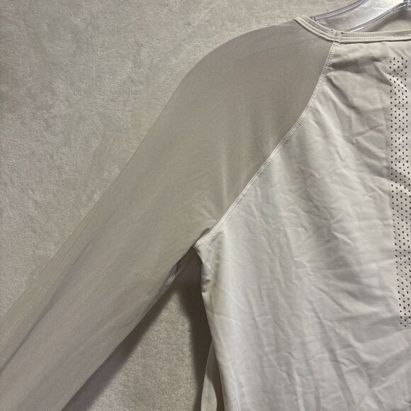 Lululemon Smooth Stride Top Mesh Long Sleeves Running Stretch White Women's 4 - Picture 7 of 13